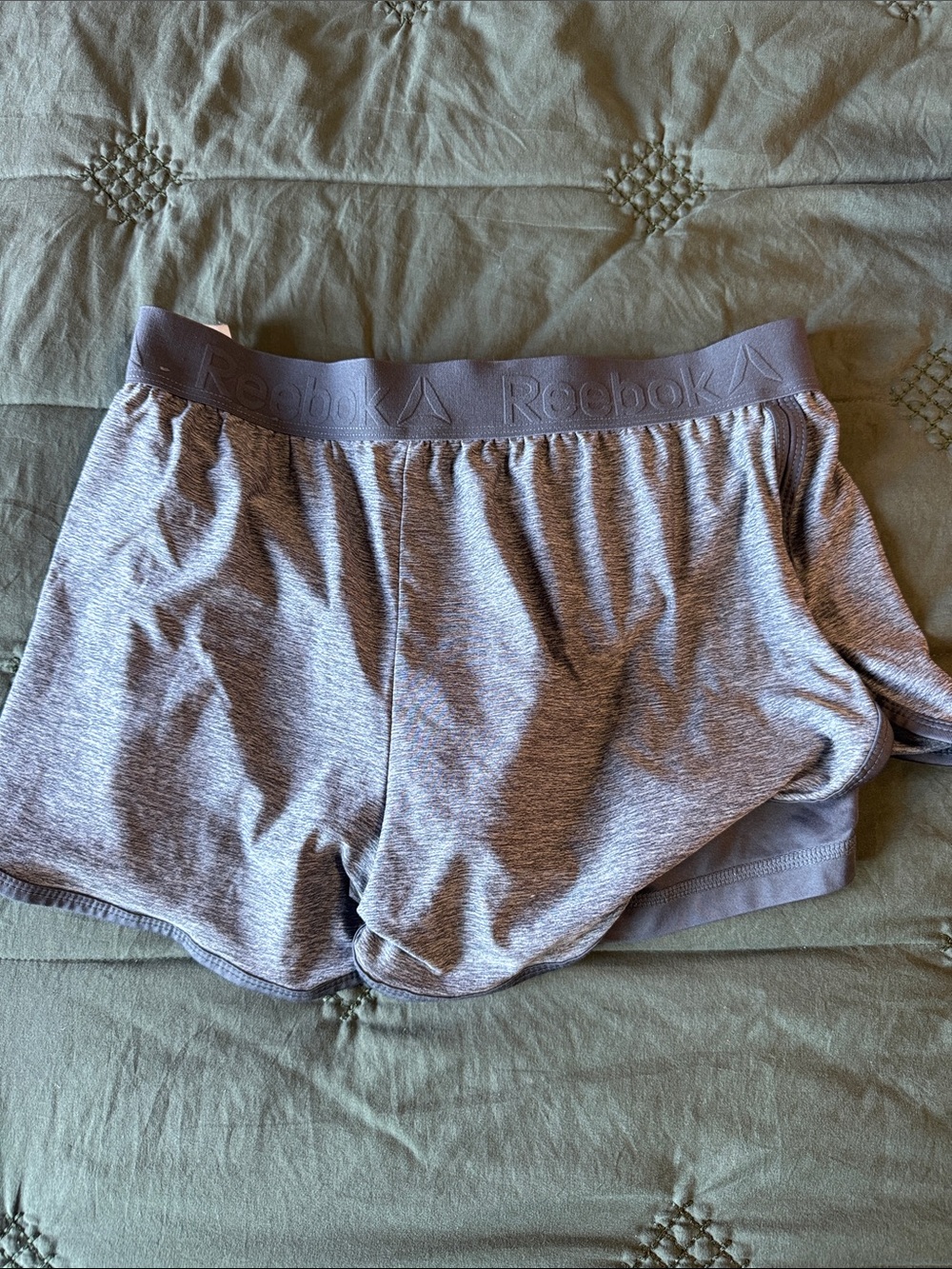 Reebok Women's Light Gray Heather Athletic Shorts